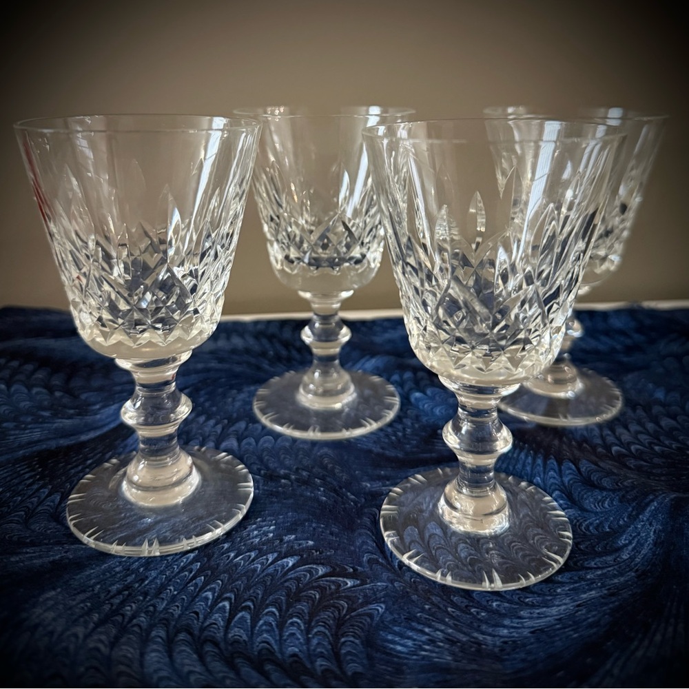 4 Crystal Sherry Glasses in EVC.